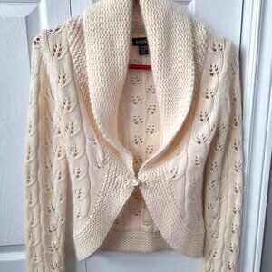 Le Chateau Angora Blend Cream Cardigan
